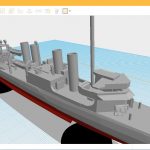 XYZmaker USS Clemson WW1 and WW2 destroyer 1/450 scale 3D printed XYZ Da Vinci Mini