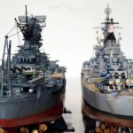 Hasegawa USS Missouri and Hasegawa IJN Yamoto WW2 Battleships 1/450 scale