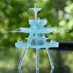 Creality LD-002r print example, Battleship USS Texas aft tower in 1/450 scale