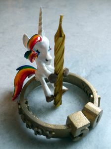 LD-002r created figurine print example - Pole Dancing Unicorn Cupcake Topper