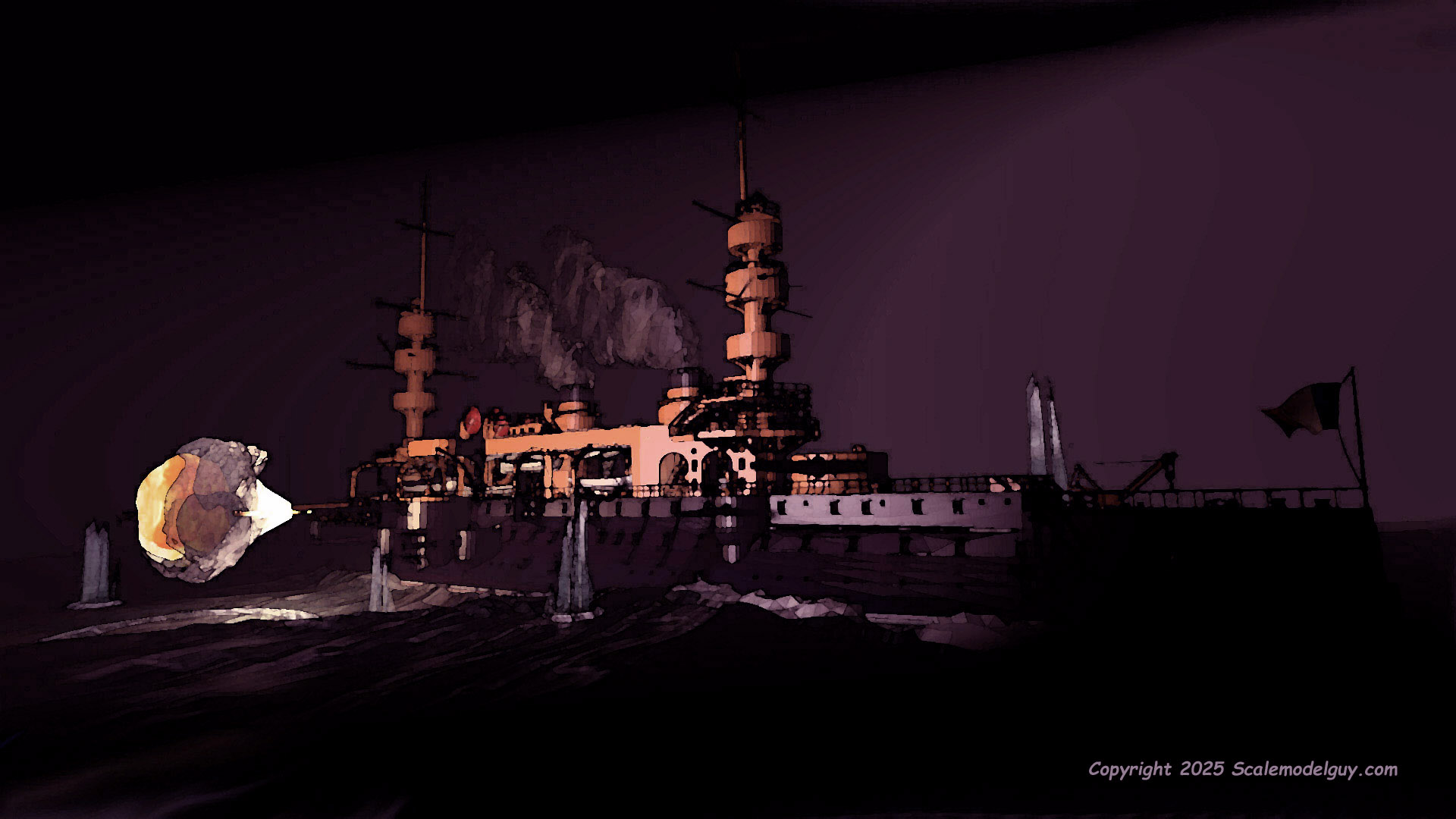Charles Martel battleship art